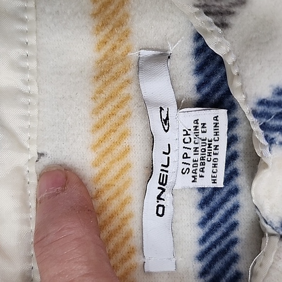 O'NEILL MENS SMALL FLEECE STRIPE SHACKET SNAP BUTTONS - Picture 5 of 8